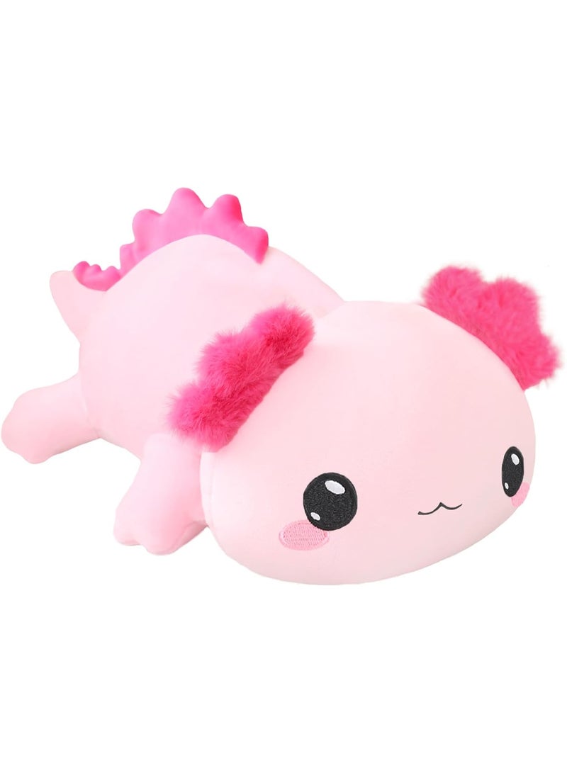 SQEQE Weighted Axolotl Plush, Weighted Axolotl Stuffed Animal, Cute Plushies Soft Pink Pillow Toy Gift for Kids Adults 9.8 Inch, 0.8 lbs